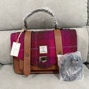 Elegant Pink and Brown Satchel